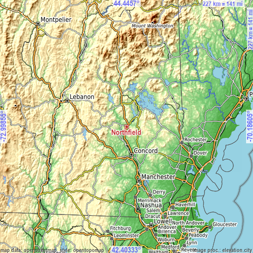 Topographic map of Northfield