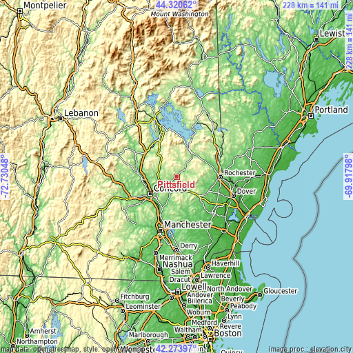 Topographic map of Pittsfield