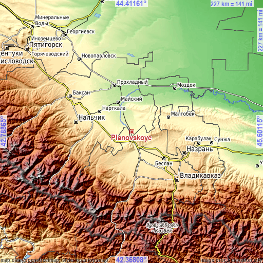 Topographic map of Planovskoye