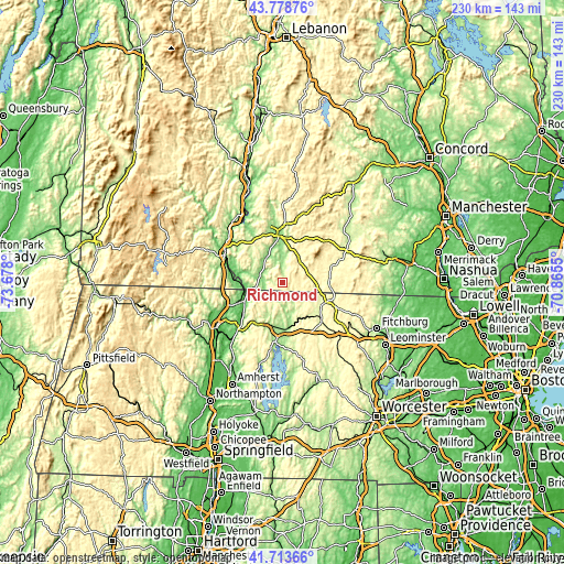 Topographic map of Richmond