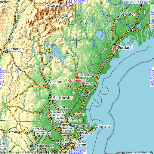 Topographic map of Rochester