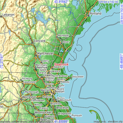 Topographic map of Seabrook