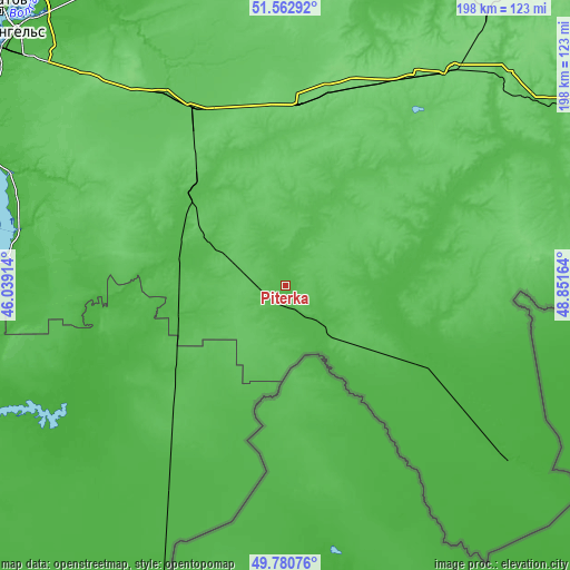 Topographic map of Piterka