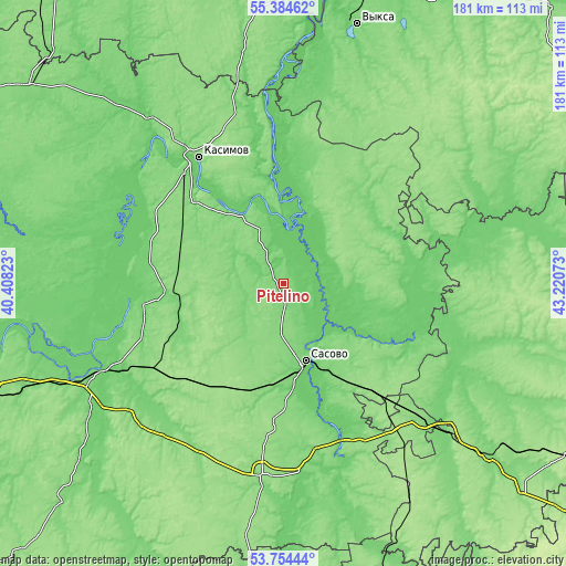 Topographic map of Pitelino