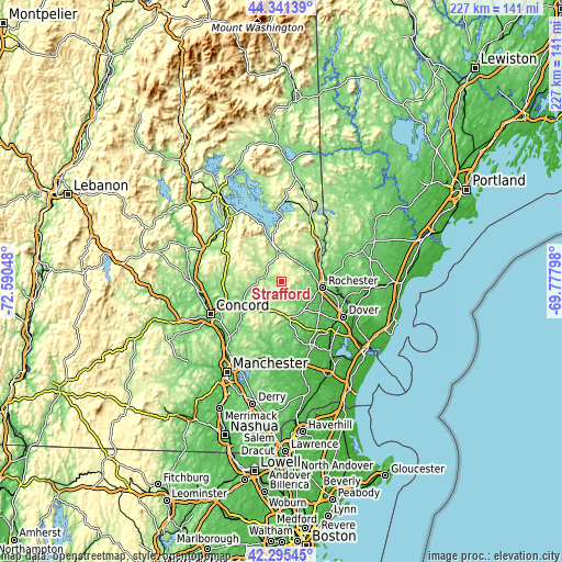 Topographic map of Strafford