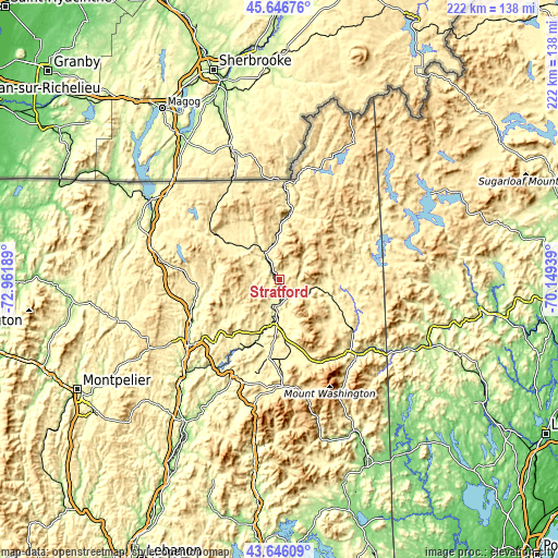 Topographic map of Stratford