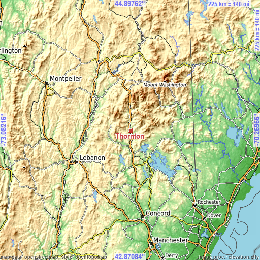 Topographic map of Thornton