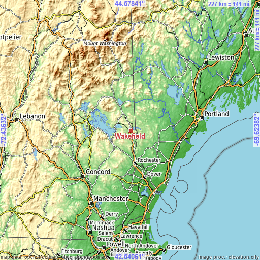 Topographic map of Wakefield