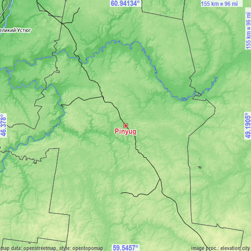 Topographic map of Pinyug