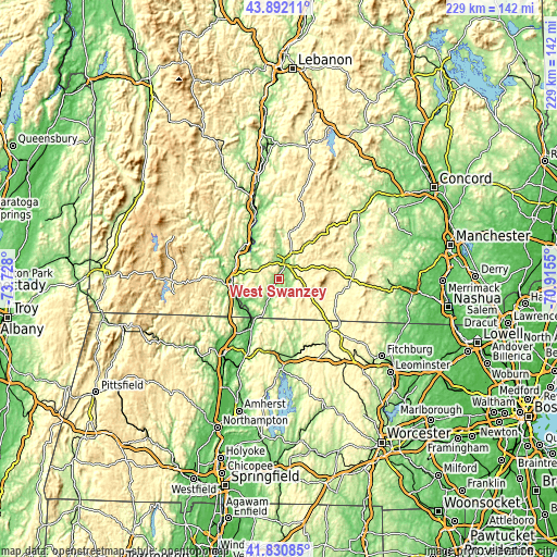 Topographic map of West Swanzey