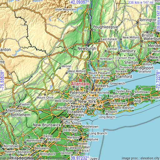 Topographic map of Allendale