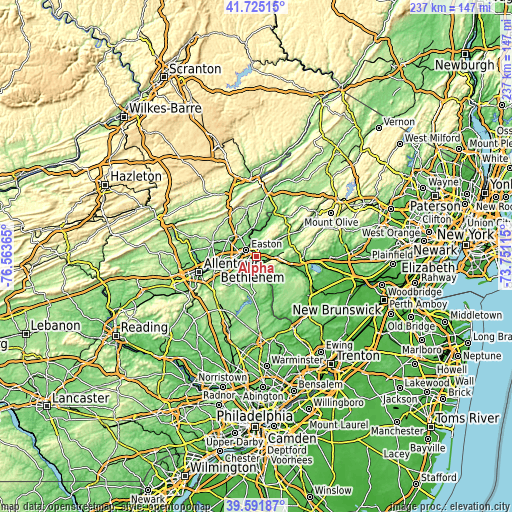 Topographic map of Alpha