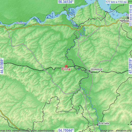 Topographic map of Pil’na