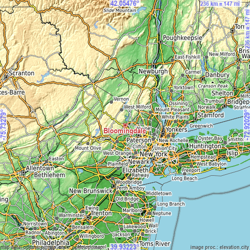 Topographic map of Bloomingdale