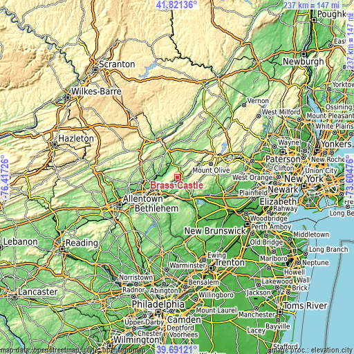 Topographic map of Brass Castle