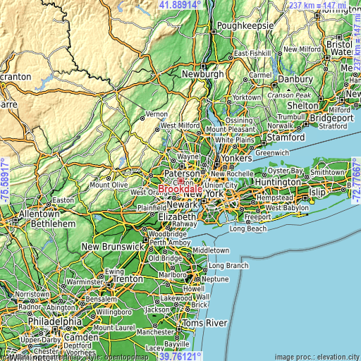 Topographic map of Brookdale