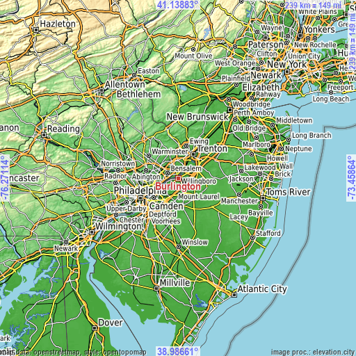 Topographic map of Burlington