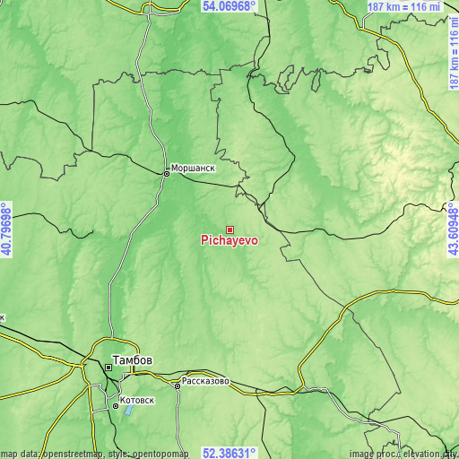 Topographic map of Pichayevo