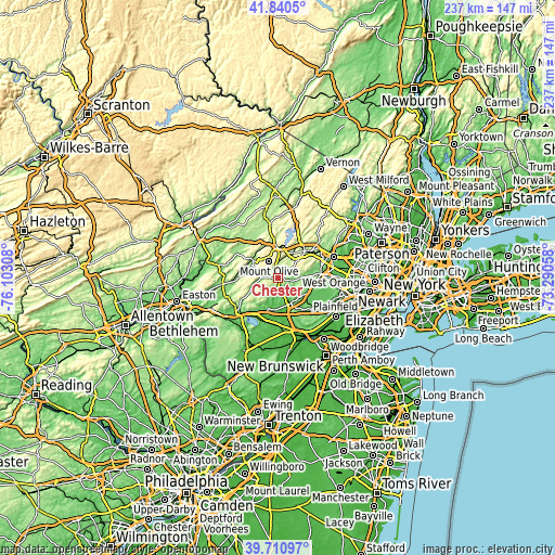 Topographic map of Chester