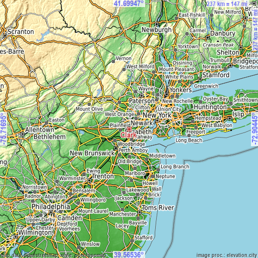 Topographic map of Clark