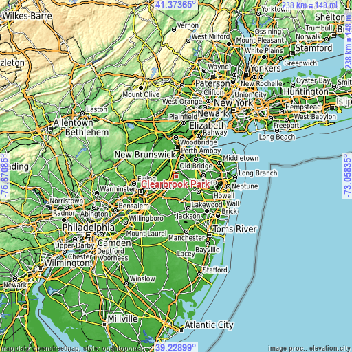 Topographic map of Clearbrook Park