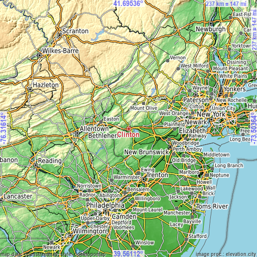 Topographic map of Clinton