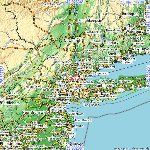 Topographic map of Closter