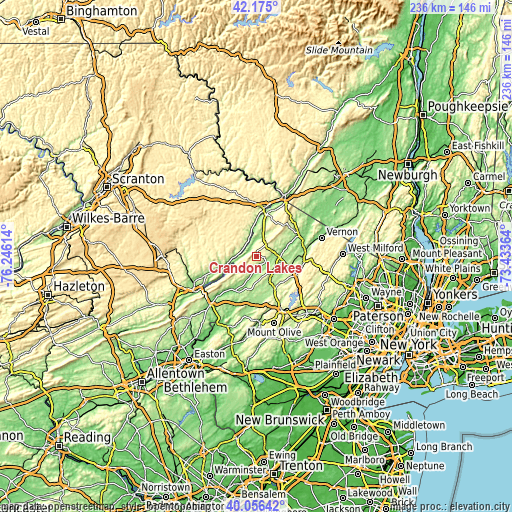 Topographic map of Crandon Lakes