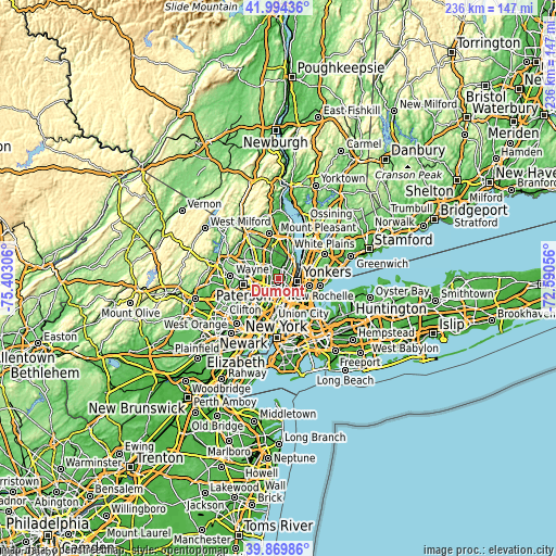 Topographic map of Dumont