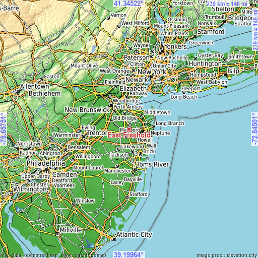 Topographic map of East Freehold