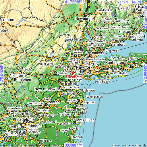 Topographic map of Elizabeth