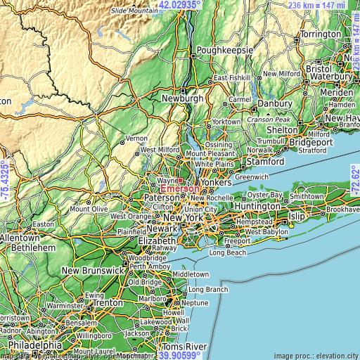 Topographic map of Emerson