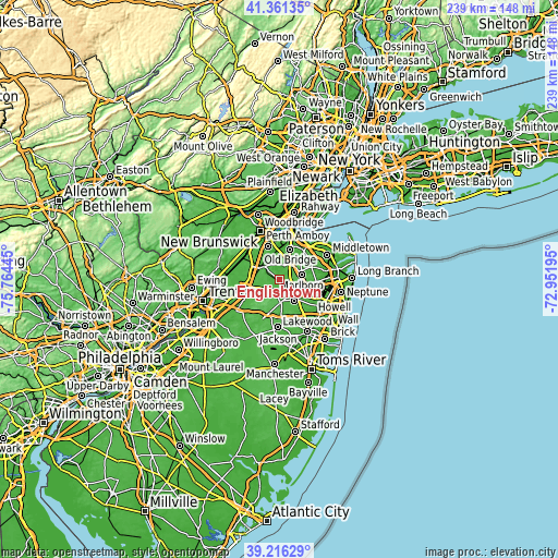 Topographic map of Englishtown