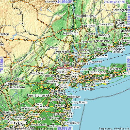 Topographic map of Fair Lawn