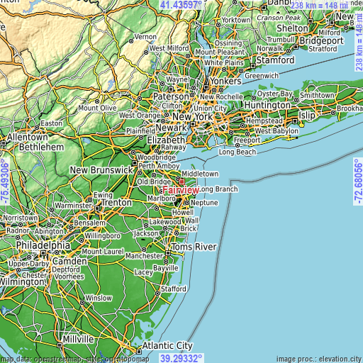 Topographic map of Fairview