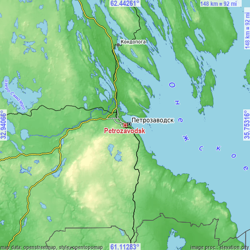 Topographic map of Petrozavodsk