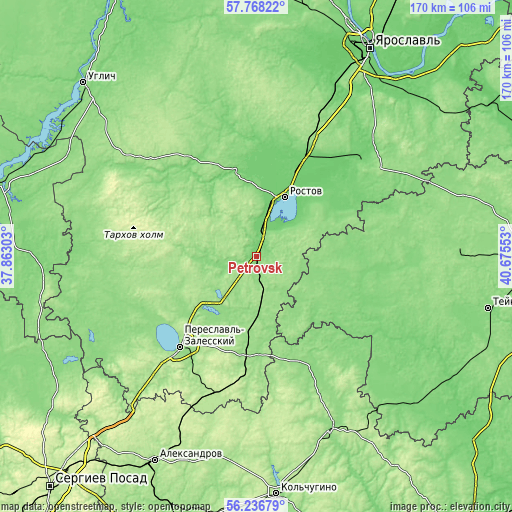 Topographic map of Petrovsk