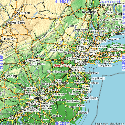 Topographic map of Green Knoll