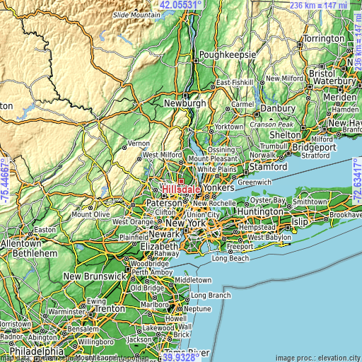 Topographic map of Hillsdale