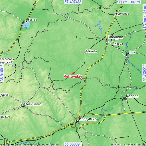 Topographic map of Petrovskiy