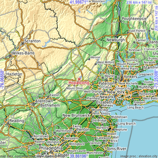 Topographic map of Hopatcong