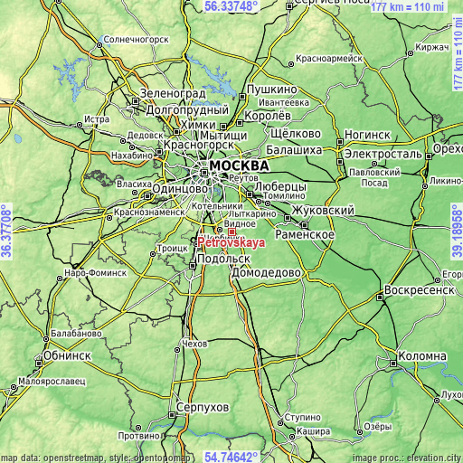 Topographic map of Petrovskaya
