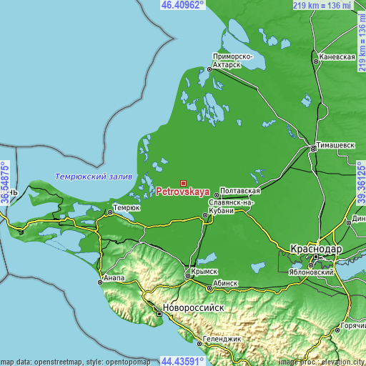 Topographic map of Petrovskaya