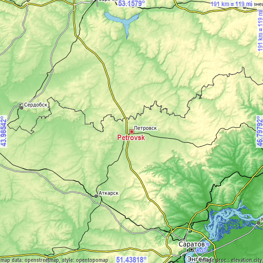 Topographic map of Petrovsk