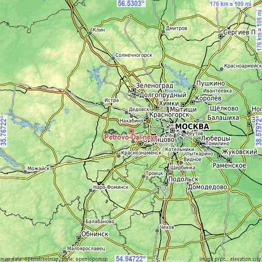 Topographic map of Petrovo-Dal’neye