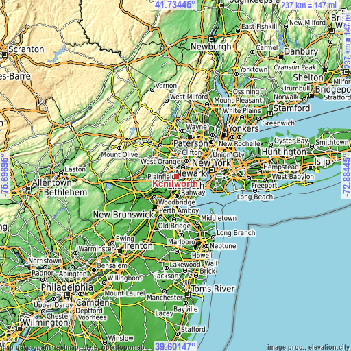 Topographic map of Kenilworth