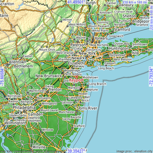 Topographic map of Keyport