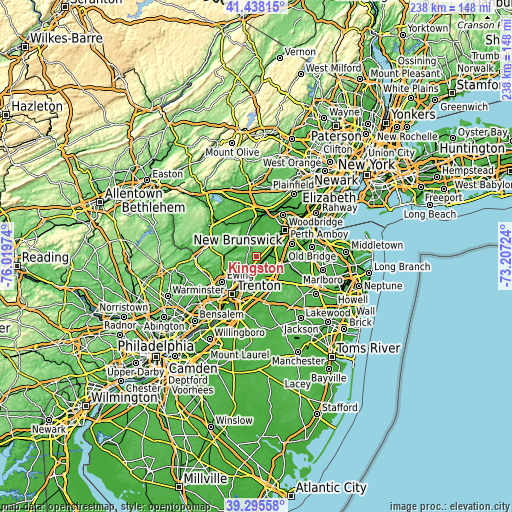 Topographic map of Kingston