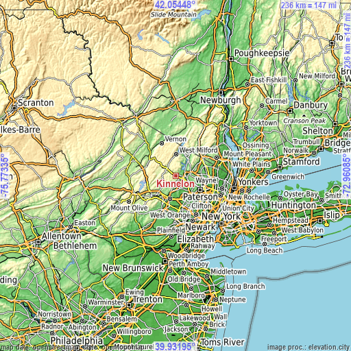 Topographic map of Kinnelon