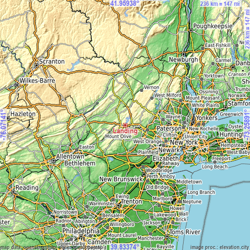 Topographic map of Landing